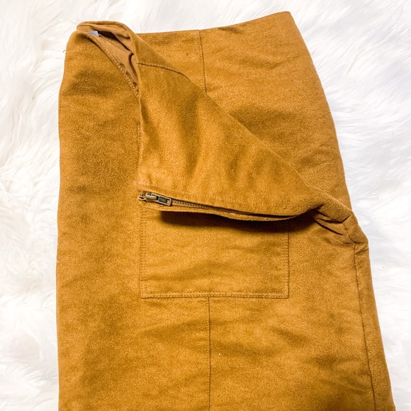 Brown Faux Suede Mini Skirt - Picture 2 of 4